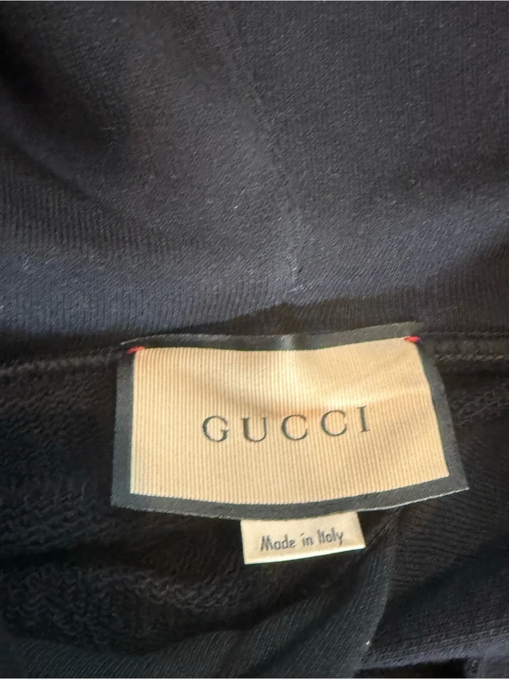 Gucci Black Hoodie with Red & Green Logo Stripe